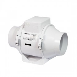 Aventa 100mm 4" In-line Mixed Flow Timer Fan