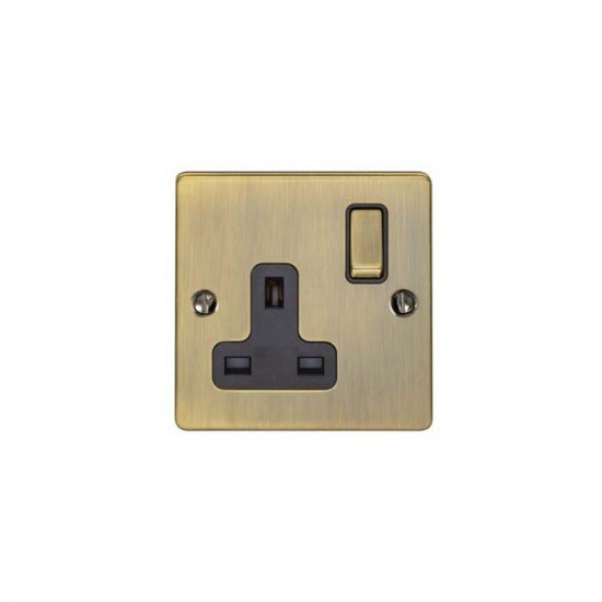 Enhance 1-Gang DP 13A Switched Socket Antique Brass