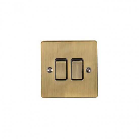 Enhance 2-Gang 2-Way Light Switch Antique Brass