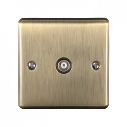Enhance Single TV Coaxial Socket Outlet Antique Brass