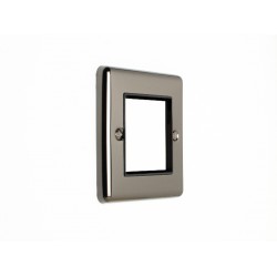 Enhance 1-Gang 2-Module Euro Media Plate Black Nickel