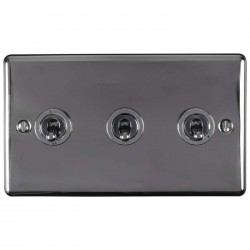 Enhance 3-Gang 2-Way Toggle Light Switch Black Nickel