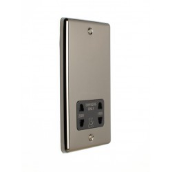 Enhance Shaver Socket Dual Voltage 230-115V Black Nickel