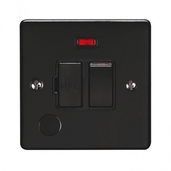 Enhance 13A DP Switched Fused Spur with Neon and Flex Outlet Matt Black
