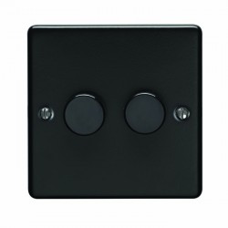 Enhance 2-Gang 2-Way 100W LED Dimmer Matt Black
