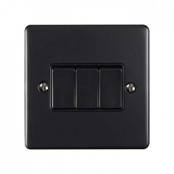 Enhance 3-Gang 2-Way Light Switch Matt Black