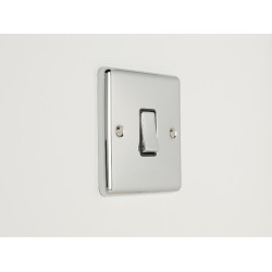 Enhance 1-Gang 2-Way Light Switch Polished Chrome with Black Insert