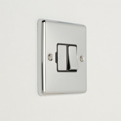 Enhance 13A DP Switched Fused Spur Polished Chrome with Black Insert