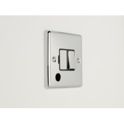 Enhance 13A DP Switched Fused Spur with Flex Outlet Polished Chrome and Black Insert