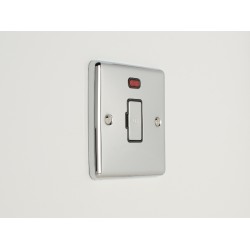 Enhance 13A Unswitched Fused Spur with Neon Polished Chrome and Black Insert