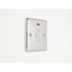 Enhance 13A Unswitched Fused Spur with Neon Polished Chrome and White Insert