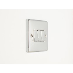 Enhance 3-Gang 2-Way Light Switch Polished Chrome with White Insert