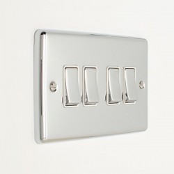 Enhance 4-Gang 2-Way Light Switch Polished Chrome with White Insert
