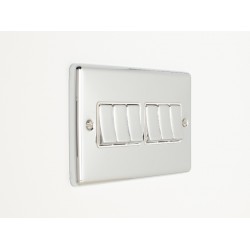 Enhance 6-Gang 2-Way Light Switch Polished Chrome with White Insert