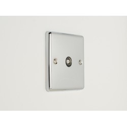 Enhance Single TV Coaxial Socket Outlet Polished Chrome with Black Insert