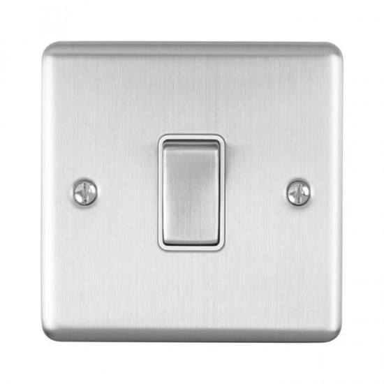 Enhance 1-Gang Intermediate Light Switch Satin Chrome with White Insert