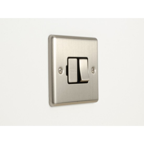 Enhance 13A DP Switched Fused Spur Satin Chrome with Black Insert