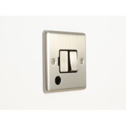 Enhance 13A DP Switched Fused Spur with Flex Outlet Satin Chrome and Black Insert