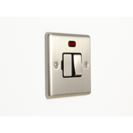 Enhance 13A DP Switched Fused Spur Satin Chrome with Neon and Black Insert