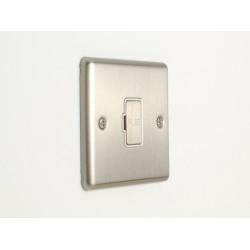Enhance 13A Unswitched Fused Spur Satin Chrome with White Insert