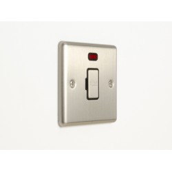 Enhance 13A Unswitched Fused Spur with Neon Satin Chrome and Black Insert
