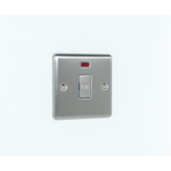 Enhance 13A Unswitched Fused Spur with Neon Satin Chrome and Grey Insert