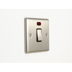 Enhance 20A DP Switch Satin Chrome with Neon and Black Insert