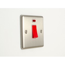 Enhance 45A DP Switch Satin Chrome with Neon and White Insert