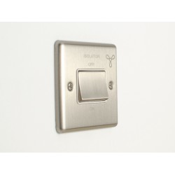 Enhance 3-Pole Fan Isolator Switch Satin Chrome with White Insert