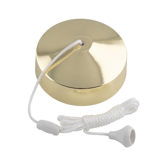Eurolite 2-Way Pull Cord Switch Polished Brass