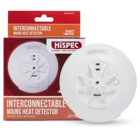 HiSPEC FASTFIX Mains Heat Alarm with 9V Battery Backup 
