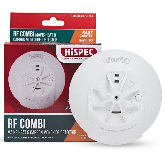 RFPRO FASTFIX Mains Smoke and Heat Alarm with 10YR Lithium Battery Backup 