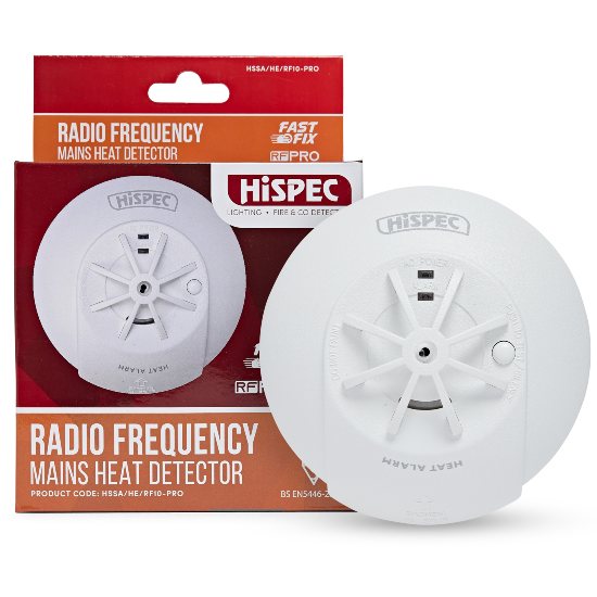RFPRO FASTFIX Mains Heat Alarm with 10YR Lithium Battery Backup 
