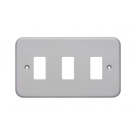 Niglon Metal Clad 3-Gang Grid Front Plate