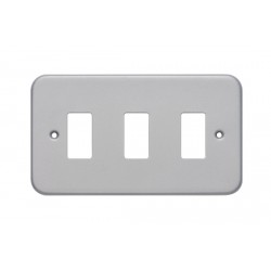 Niglon Metal Clad 3-Gang Grid Front Plate