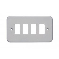 Niglon Metal Clad 4-Gang Grid Front Plate