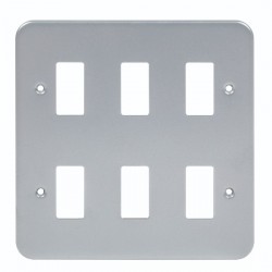 Niglon Metal Clad 6-Gang Grid Front Plate