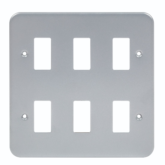 Niglon Metal Clad 6-Gang Grid Front Plate