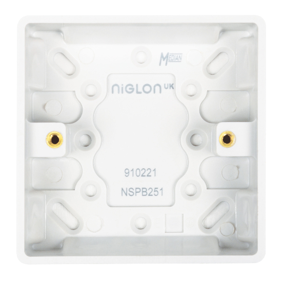 Niglon Median 1-Gang 25mm Surface Pattress Box