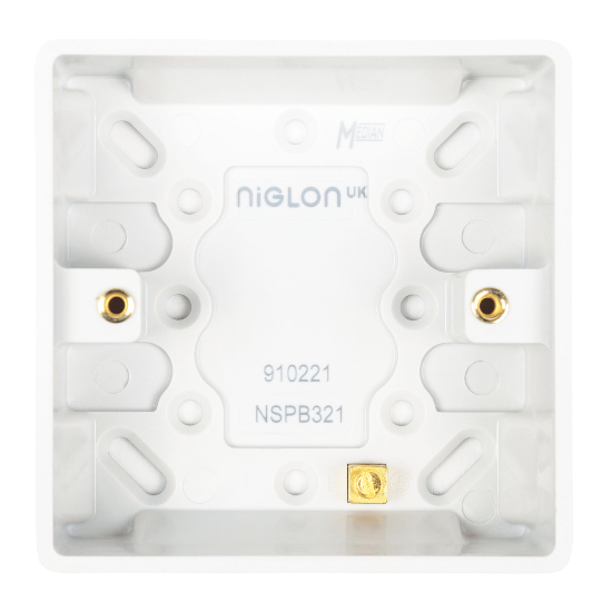 Niglon Median 1-Gang 32mm Surface Pattress Box