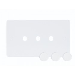 Niglon Median 3-Gang Dimmer Plate and Knobs