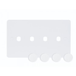 Niglon Median 4-Gang Dimmer Plate and Knobs