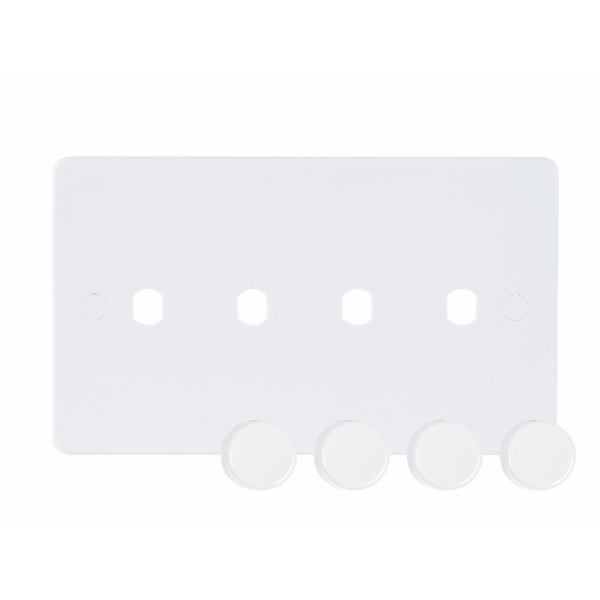 Niglon Median 4-Gang Dimmer Plate and Knobs