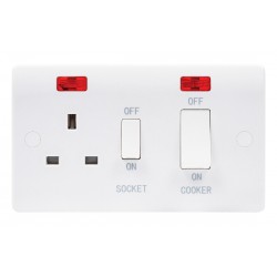 Niglon Median 45A DP Switch and 13A Socket with Neons