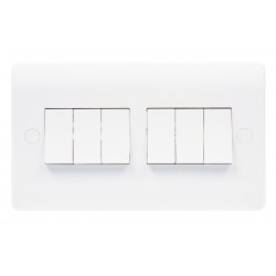 Niglon Median 6-Gang 2-Way Light Switch