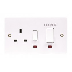 Niglon Profile 45A DP Switch and 13A Socket with Neons