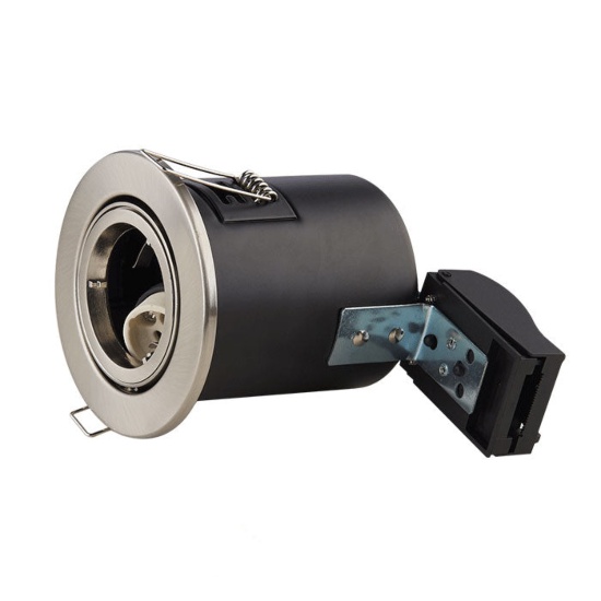 GU10 Downlight Fire-Rated Tilt Brushed Chrome